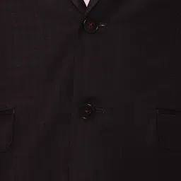 Van Heusen Men Black & Burgundy Self-Design Single-Breasted Slim-Fit 2-Piece Suit image 2