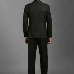 Louis Philippe Men Textured Notched Lapel Slim Fit Formal Two Piece Suit image 4