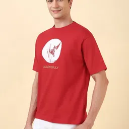 Allen Solly Men Graphic Printed Round Neck Cotton T-shirt image 5