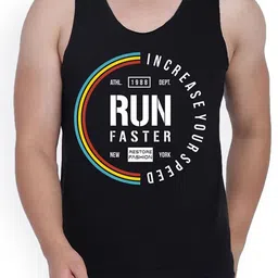 WOOSTRO Pack Of 2 Printed Combed Cotton Gym Vest RS26 CMB (MORE MAROON) (RUN BLACK) image 2