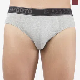 Sporto by Macho Pack Of 2 Super Combed Cotton Mid-Rise Basic Briefs-picture-28