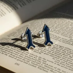 925 SILLER 925 Sterling Silver Rhodium-Plated Arrow Shaped Studs image 3