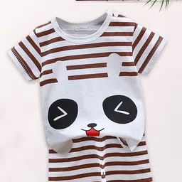 FOREVER FRIDAY Girls Animal Graphic Printed Round Neck T-shirt with Shorts-picture-46