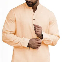 Edin Men Cotton Solid Kurtas image 4