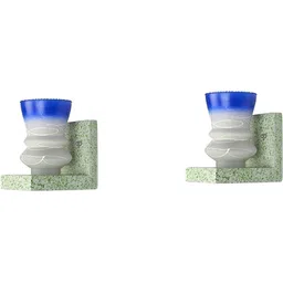 1ST TIME Blue & Blue Textured Wood Contemporary Abstract Shaped Shaped Wall Lamp image 5