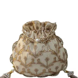 Milan's Creation Women Embellished Embroidered Small Structured Sling Potli Bag image 5