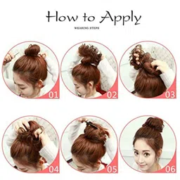 ABS Curly Halo Bun Hair Extension - Black - 5 Inch image 2