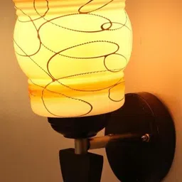 1ST TIME Orange & White Glass Traditional Cylinder Shaped Wall Lamp image 5