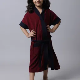 elevanto Maroon-Navy XXL Bath Robe image 2