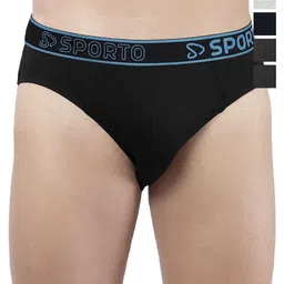 Sporto by Macho Pack Of 5 Brand Logo Printed Cotton Mid-Rise Basic Briefs-picture-37