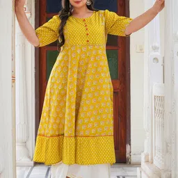 KALINI Plus Size Floral Printed Anarkali Kurta image 4