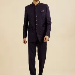 Manyavar Self Design Mandarin Collar Two-Piece Suit-picture-17