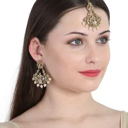Anouk Pink Gold Plated Kundan Stones Studded & Pearl Beaded Jewellery Set-picture-39