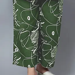 Indietoga Women Plus Size Scribble Print Rayon Shirt and Pyjama Night suit image 4