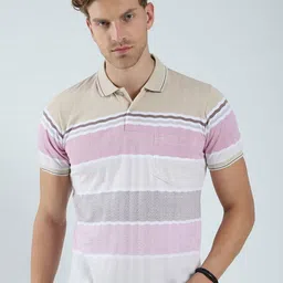 Monte Carlo Men Striped Polo Collar Pockets T-shirt-picture-54