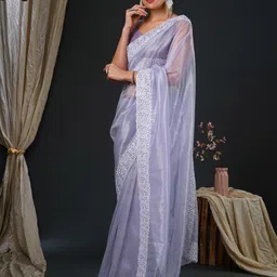 anouk rustic Anouk Embellished Beads and Stones Organza Saree image 2