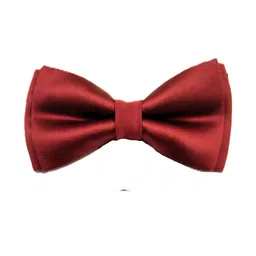 VOICI Maroon Satin Solid Bow Tie image 5