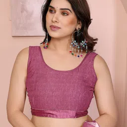 Anouk Floral Print Zari Saree image 2