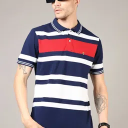 V-Mart Men Striped Polo Collar T-shirt-picture-29