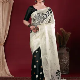 KALINI Women Floral Print Cotton Silk Saree-picture-34