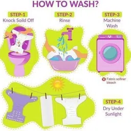 cutieful BABY PLAIN MULTICOLORED BUTTON DIAPERS WITH GREY INSERTS 4 LAYERS COMBO PACK - 5D5I image 2