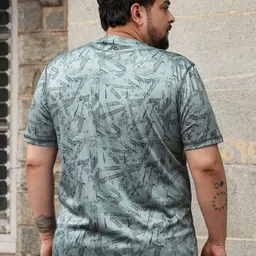 Instafab Plus Men Plus Size Abstract Printed Round Neck T-shirt image 4