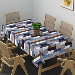 Arrabi Grey & White Printed 6-Seater Table Cover-picture-6