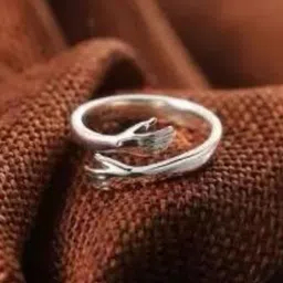Teeragaj Unisex Stainless Steel Hug Design Finger Ring-image-92