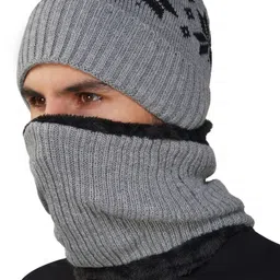 iSWEVEN Unisex Printed Woollen Beanie-image-100