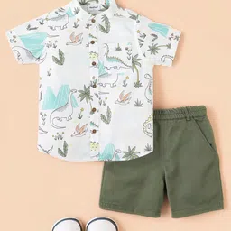 Nauti Nati Boys Printed Mandarin Collar Shirt with Shorts-picture-43