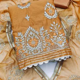 SAINOOR Embroidered Semi-Stitched Dress Material-picture-18