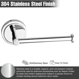 gloxy Stainless Steel Napkin Holder Stand for Washbasin Towel Ring For Bathroom SS202 7 inch 1 Bar Towel Rod image 4