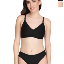 Liigne Pack Of 2 Everyday Padded Bra Pure Cotton Lingerie Set-picture-18