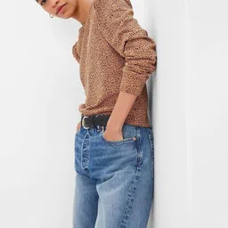 GAP Leopard Print Crew-Neck Sweatshirt image 5