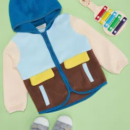 Pantaloons Baby Boys Colourblocked Hood Front-Open Sweatshirt-picture-27