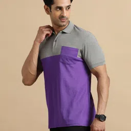 ECOLINE Clothing Men Antimicrobial Colourblocked Polo Collar T-shirt image 3