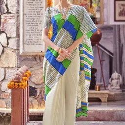 Mitera Ethnic Motifs Silk Blend Bagh Saree-image-57