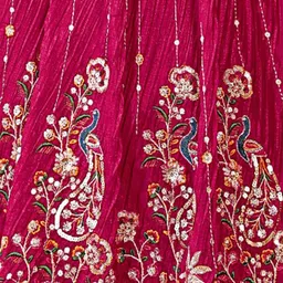 ODETTE Girls Embellished Sequinned Ready to Wear Lehenga & Blouse With Dupatta image 3