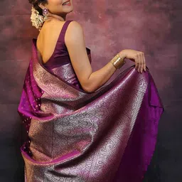 Moda Rapido Woven Design Zari Silk Blend Handloom Banarasi Saree image 5