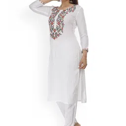 G4Girl Women Embroidered Regular Thread Work Kurta with Pyjamas image 5