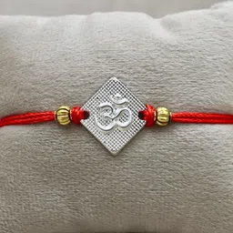 rana silver rakhi 925 Silver Rakhi for Brother with Roli Kum Kum, Certificate and Greeting Card image 2