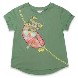 U.S. Polo Assn. Kids Girls Graphic Printed Round Neck Relaxed Fit T-shirt image 5