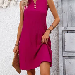 StyleCast Women V Neck A-Line Dress-image-87