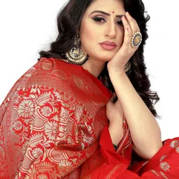 KALINI Woven Design Zari Silk Blend Designer Kanjeevaram Saree image 4