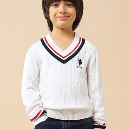 U.S. Polo Assn. Kids Boys Cable Knit Pullover-picture-41