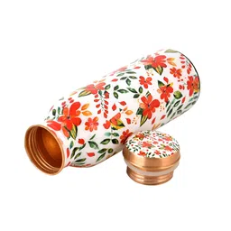 Myntra Elegant Homes Copper-Toned Single Copper Printed Water Bottle image 2
