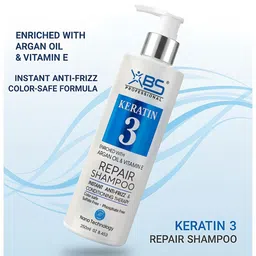 XBS Keratin 3 Repair Shampoo Enriched With Argan Oil & Vitamin E - 250 ml image 4