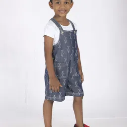 YOUNG BIRDS Boys Conversational Printed Straight Leg Dungaree image 5