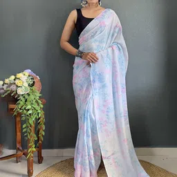 KALINI Floral Printed Pure Chiffon Ready to Wear Saree-picture-27