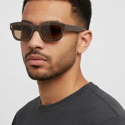 goglassic Unisex Rectangle Sunglasses with UV Protected Lens LIZARD-BROWN-image-62